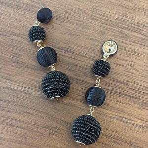 Elegant Black and Gold Beaded Earrings